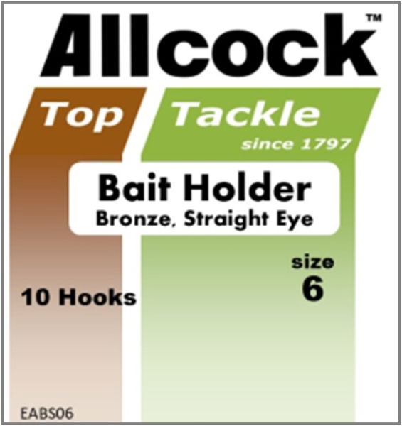 Allcock Bronze Bait Holder Hook Straight Eye 