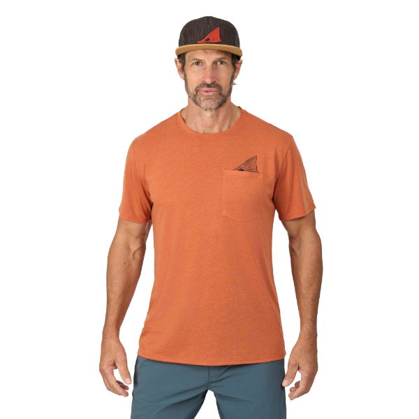 Grundens Species Pocket Tee Rust Heather