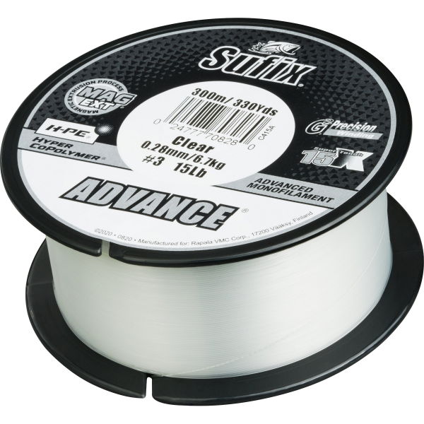 Sufix Advance Copolymer Lo-Vis Green Monofilament 300m