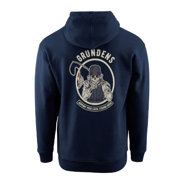 Grundens Displacement DWR Hoodie SL Guides Dark Navy