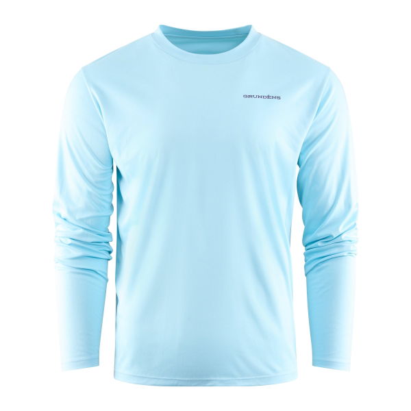 Grundens Twin Tuna LS Tech Tee Aquamarine