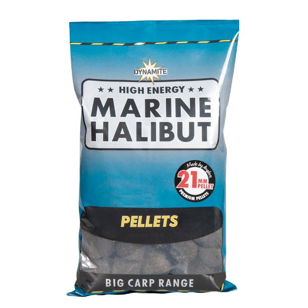 Marine Halibut Pellets 21mm Pre Drilled 900g 