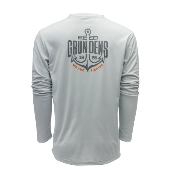 Grundens Logo Anchor LS T-Shirt Grey Mist