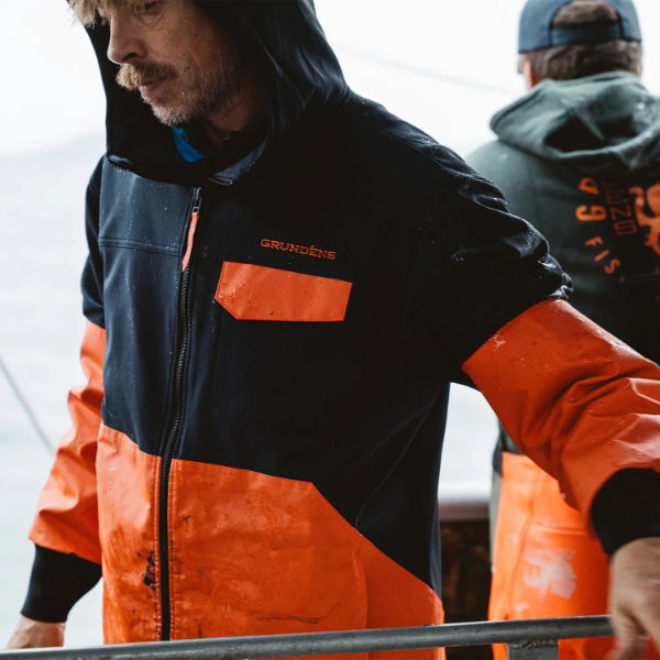 Grundens FishPicking Anorak Navy Orange