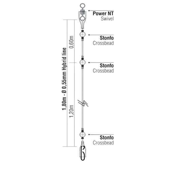 Kali Allround Shore Rig 3 Stonfo Beads (Pata)