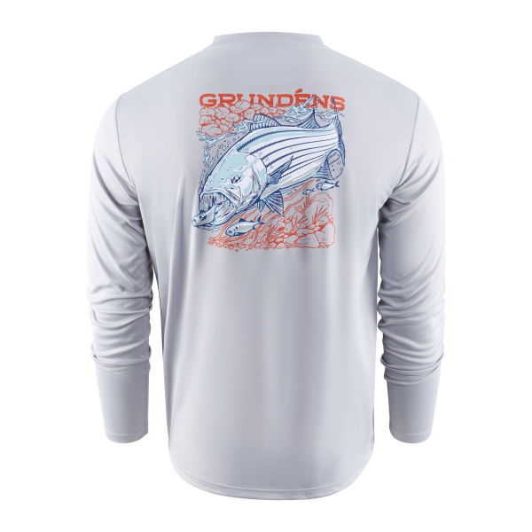 Grundens Striped Bass LS Tech Steel Grey