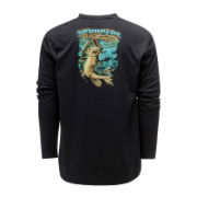 Grundens Bass Popper LS Tech Tee Black