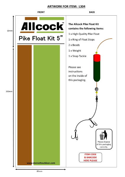 Allcock Pike Float Kit Size 4 Snap Tackle