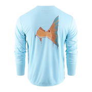 Grundens Chasing Tail LS Tech Tee Aquamarine