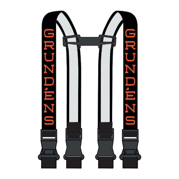 Grundens Suspenders Fix-Loc Hook Up Orange ONE SIZE